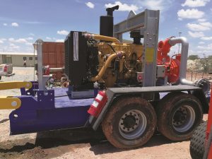 Diesel driven Sykes dewatering pumps are available at trailer mounted units. 